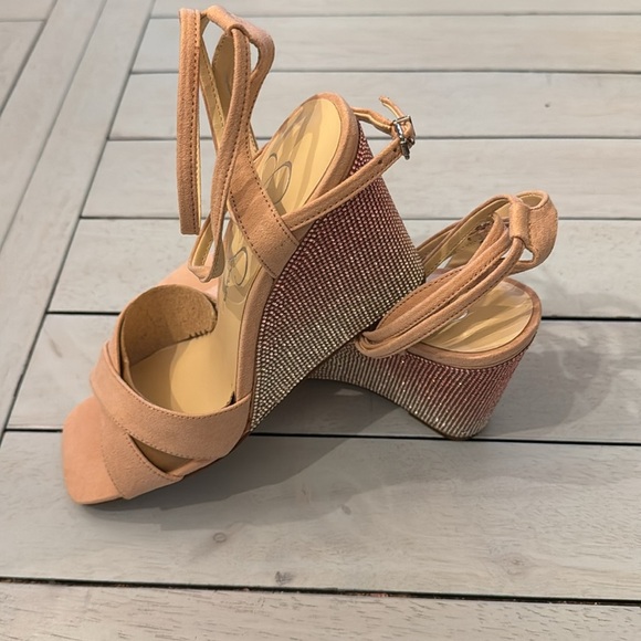 JESSICA SIMPSON | Arlisa Ankle strap wedge SZ 8 pink blush New - Picture 6 of 7